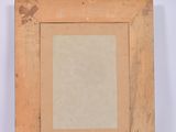 an old picture frame sitting on a white surface with a white background