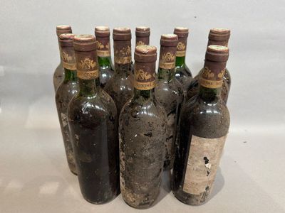 six bouteilles de vin sont alignées sur une table