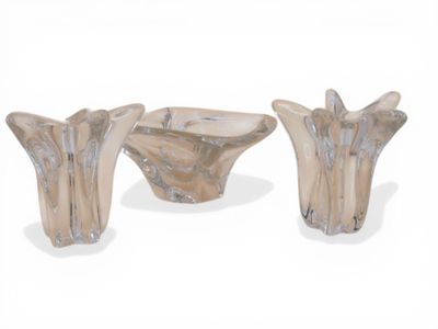 DAUM Important VIDE-POCHE ou CENDRIER en cristal moulé et un…