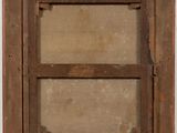 an old wooden window with a glass pane in the middle