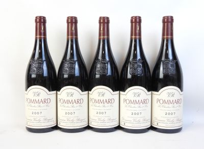 six bouteilles de vin sont alignées sur une surface blanche