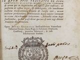 an old book with a picture of a coat of arms on it