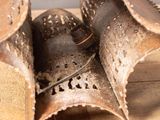 a close up of a pair of shoes on a table