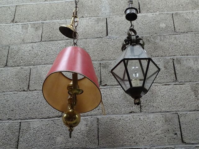 Lanterne et lustre à deux bras de lumière