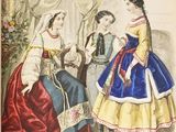 an open book with a picture of a woman and two men in dress