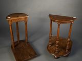 pair of antique oak side tables with turned legs