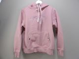 pink hoodie with a horse embroidered on the front of it