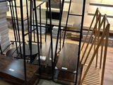 a lot of shelves that are on the floor