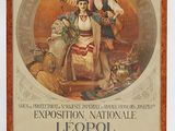 an old poster of a man and a woman standing next to each other