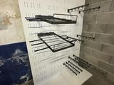a close up of a wall mounted rack in a room