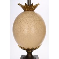 MAISON CHARLES. PAIRE DE LAMPES en marbre, métal et œuf d’au… (photo 2)
