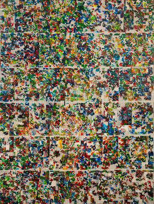 a picture of a wall with many different pictures on it