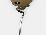 wall sconce in the shape of a flower with a curved stem