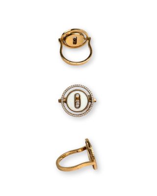trois paires de bagues en or et une bague en diamant