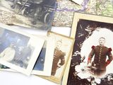 many old photos of men and women on a map