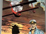 la couverture d'une bande dessinée sur laquelle figure un homme debout devant un avion