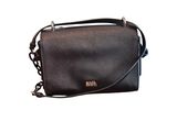 black leather cross body bag with chain strap and shoulder strap