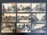 plusieurs vieilles photographies en noir et blanc d'une rue de la ville