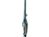 un aspirateur avec une poignée bleue et une poignée noire