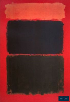 an image of a red and black painting on a red background