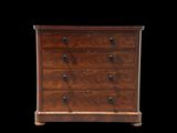 an image of a wooden chest of drawers on a black background