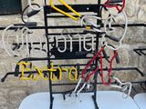 a bike that is attached to a rack on a table
