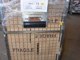 a cart that has some boxes on it in a warehouse