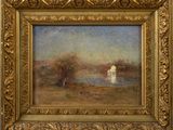 an image of a painting of a person in a field