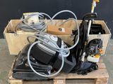 a pile of assorted items sitting on a pallet