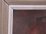 a picture of a painting of a woman in a red dress