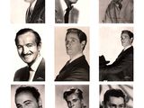 several black and white photos of men in suits and ties