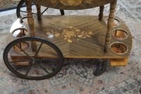 Valise à roulettes vintage italienne - ornée de marqueterie … (photo 4)
