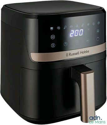 an image of a black air fryer sitting on top of a counter