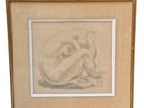 an image of a drawing of a nude woman sitting on the ground