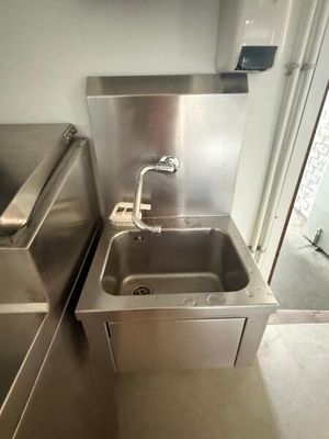 a sink and a sink in a small room