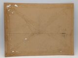 an old piece of brown paper with white paint on it and a piece of brown paper with white paint on it