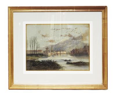 École du XXe siècle. Grenoble. Aquarelle. - Photo 1