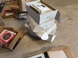 several boxes of food are stacked on top of each other on the floor