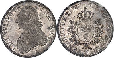 une pièce d'argent avec une couronne au recto et une couronne au verso