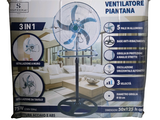 une photo d'une boîte contenant un ventilateur, sur laquelle figurent des instructions