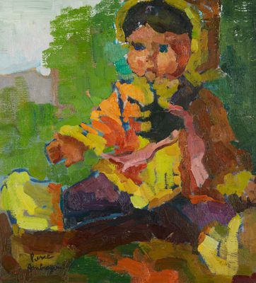 AMBROGIANI Pierre (1907-1985) Enfant assis