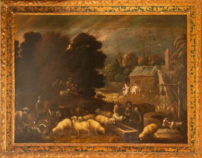 Scène pastorale - XVIIe siècle - Attribuée à Pedro de Orrent…