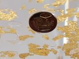 a coin sitting on top of a glass plate