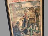 tableau encadré représentant un soldat tenant un fusil à la main