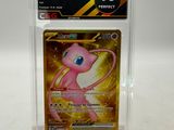 a close up of a pink pokemon card in a clear box