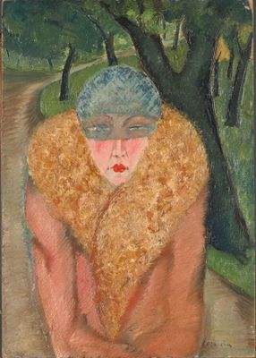 Piero PORACCIA (1893-1965) Le col en fourrure Huile sur cart…