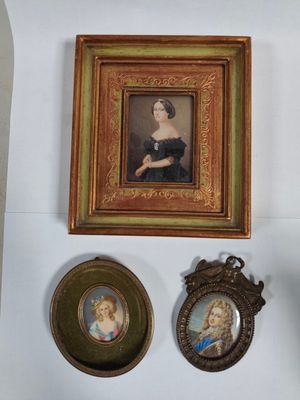 a picture of a woman in a black dress and a picture of a woman in a blue dress