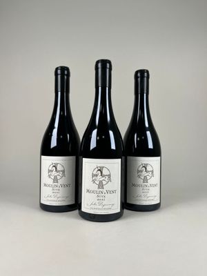 trois bouteilles de vin sont alignées sur une table