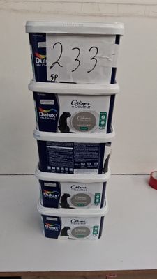 Lot de 5 pots de peinture Dulux Valentine Crème de Couleur s…