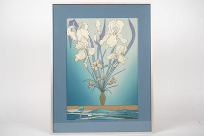 a picture of a picture of a vase with flowers